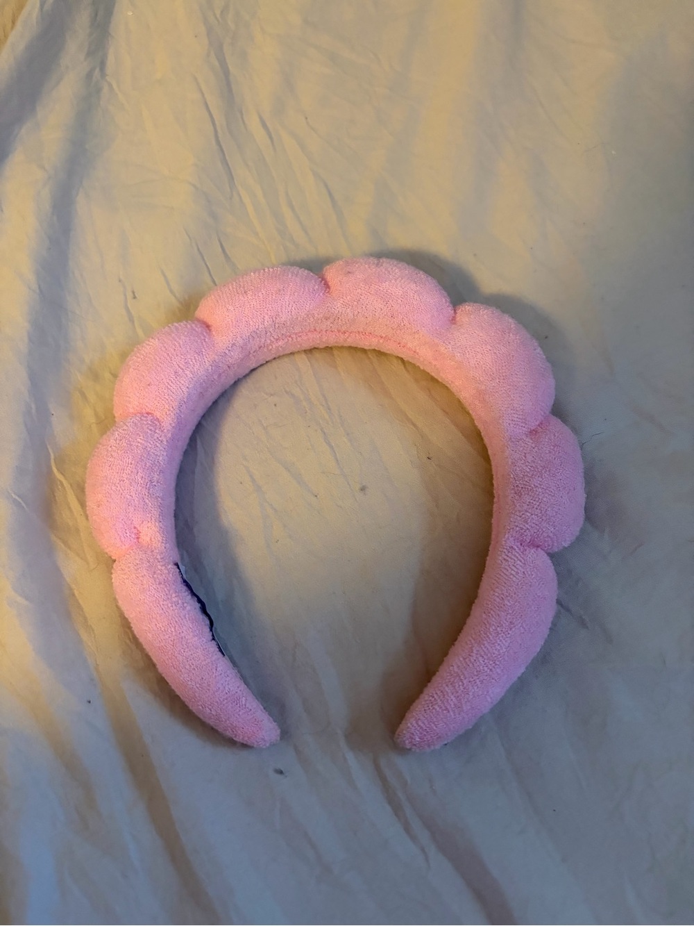 Plush Scalloped Pink Padded Headband - Soft Hair Accessory